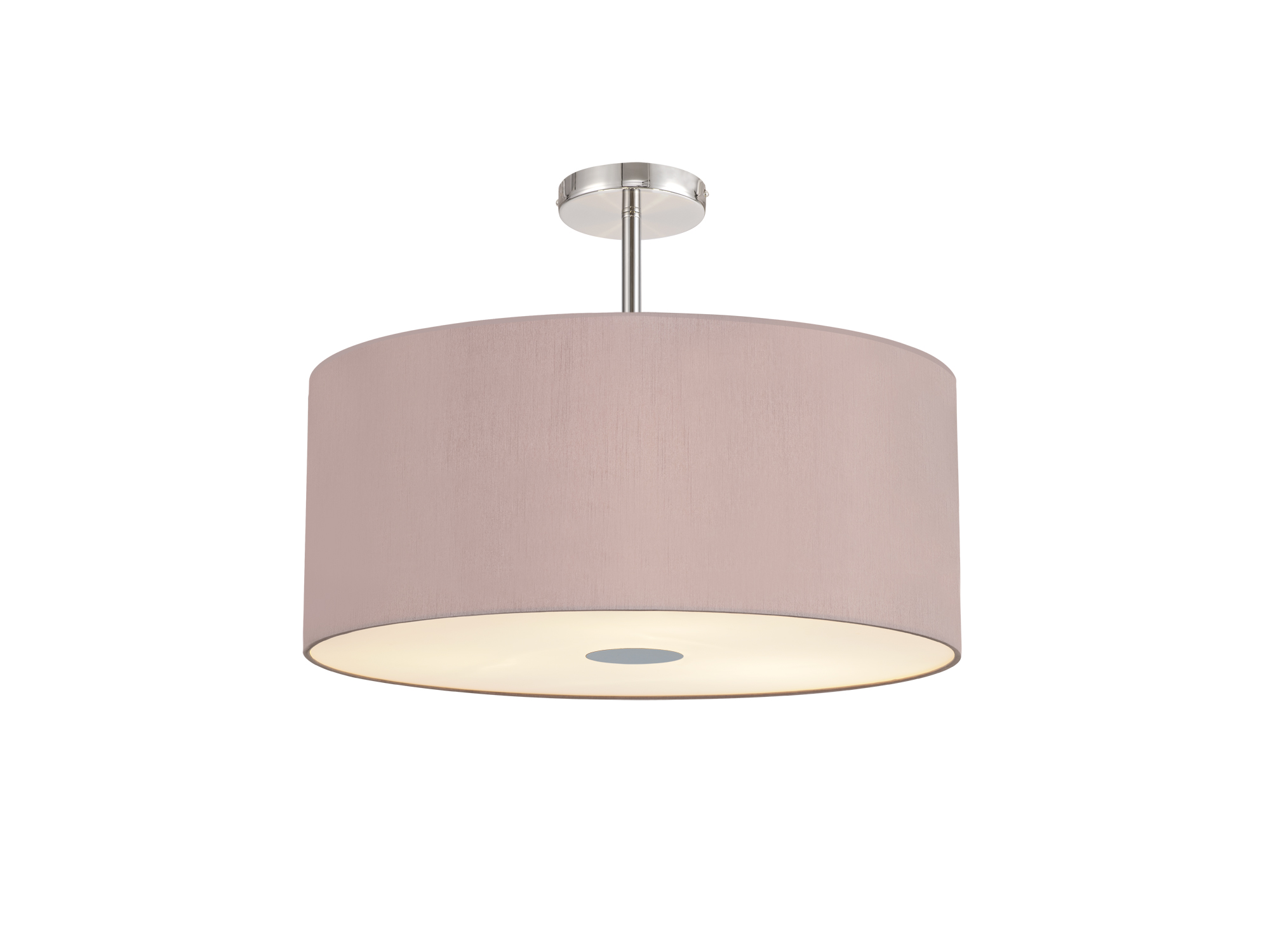 DK0463  Baymont 60cm Semi Flush 5 Light Polished Chrome, Taupe/Halo Gold, Frosted Diffuser